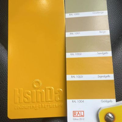 RAL 1003 シグナル 金属表面に電気静止性噴霧のためのUV耐性を持つ黄粉末塗装